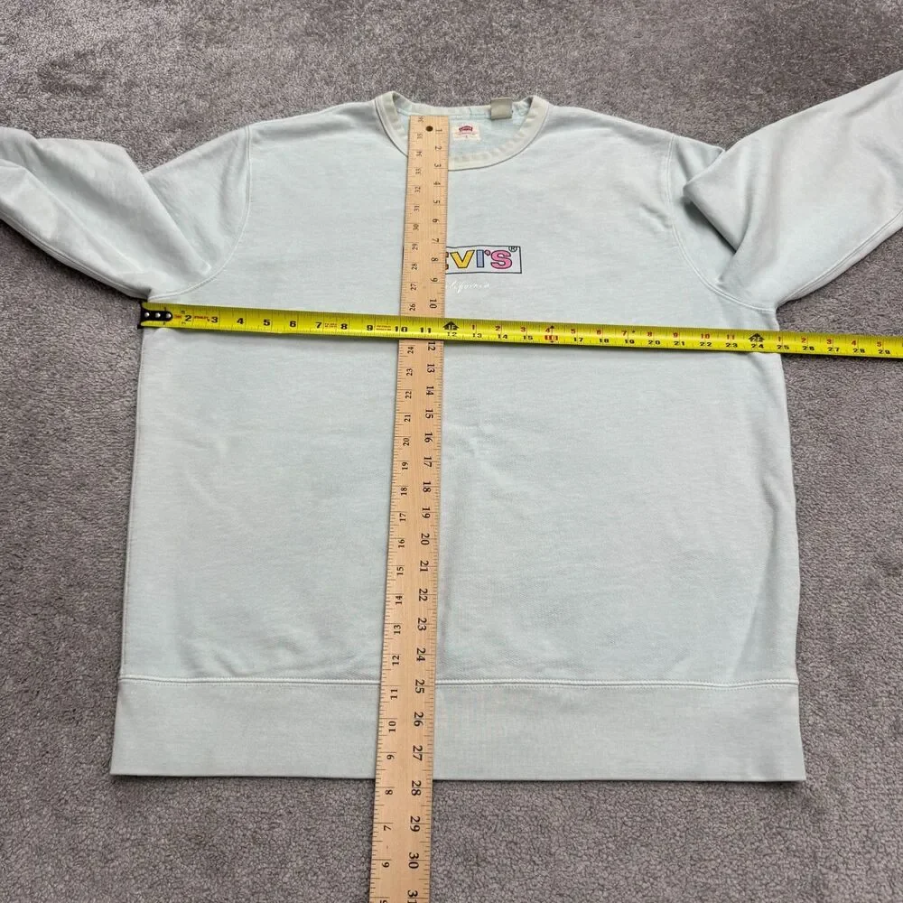 Levi's California Graphic Crew Neck Pullover Sweatshirt Mens Large Blue Cotton